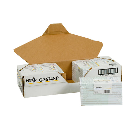 National Checking Company Guest Check Board - 1 Part Green, 13 Line, 4.20 x 7.25 inch -- 2500 per case.