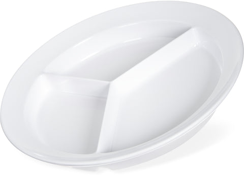 Plate Kingline™ 3-compartment Melamine White 8.75