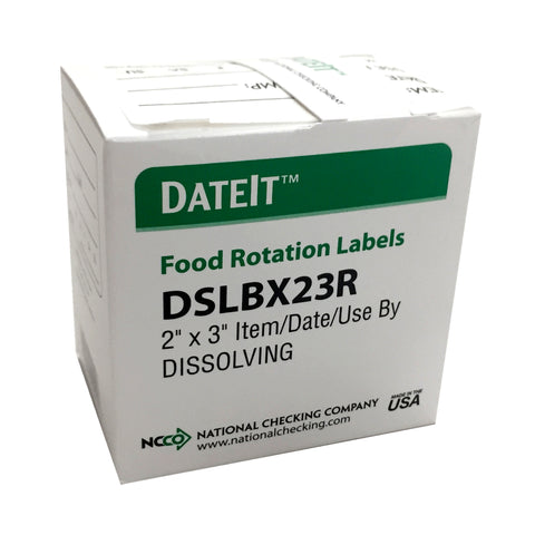 DateIt™ LABEL SHELF LIFE DISSOLVING RECTANGLE 2X3
