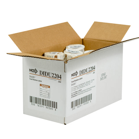DateIt™ LABEL TRILINGUAL ITEM/DATE/USE BY DISSOLVING BROWN THURSDAY 2X2