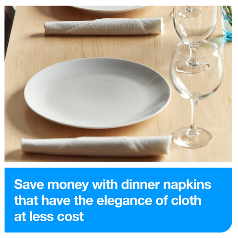 Napkin Dinner 17x16.25 White 3-ply 1/4 Fold