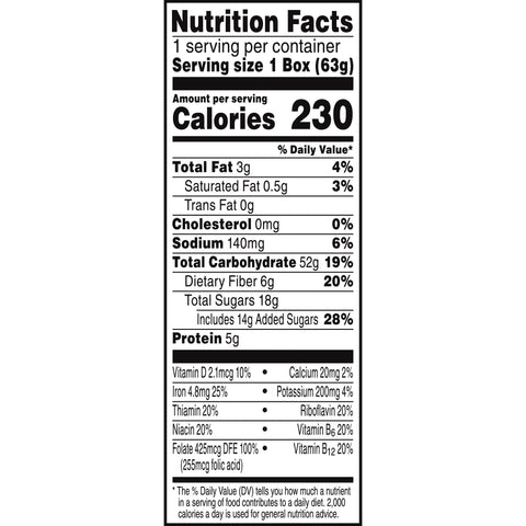Cereal Granola Low Fat W/ Raisins Individual Box