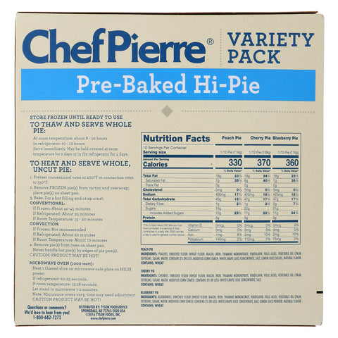Pie Variety Pack Hi Pre-baked 10