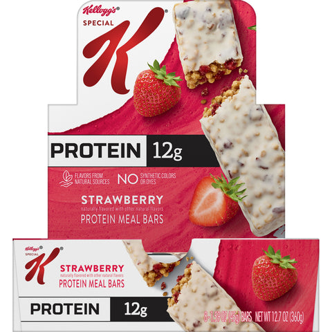 Kelloggs Special K Protein Meal Bar, Strawberry, 1.59oz, 8/Box