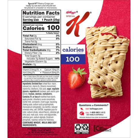 Special K Strawberry Fruit Crisp Bar, 0.88 Ounce -- 81 per case.
