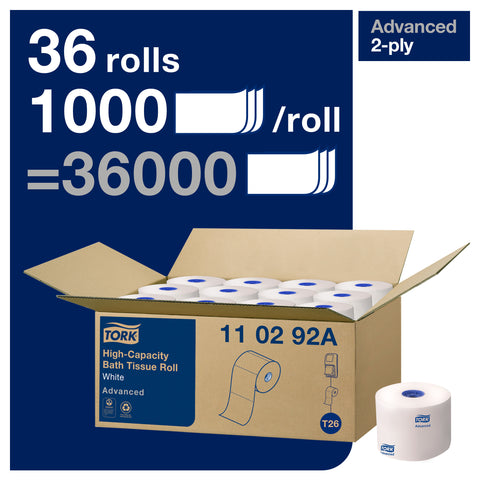 Tissue Bath High Capacity White 2-ply