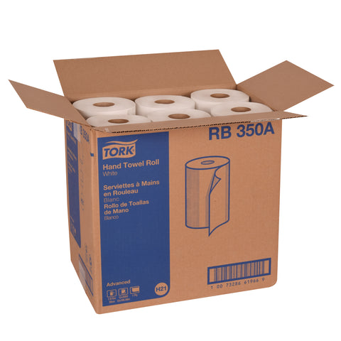 Towel Roll Non-perorated White 1-ply 7.85x350