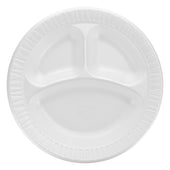 Dart Quiet Classic® PLATE FOAM LAMINATED WHITE 3-COMPARTMENT 10.25