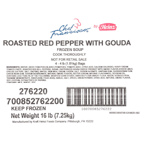 Chef Francisco Roasted Red Pepper and Gouda Soup, 4 Pound -- 4 per case