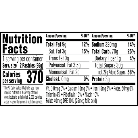 Pop-Tarts Frosted Open and Fold Display Blueberry Pastry, 2 Pastries per Pack -- 72 packs per case