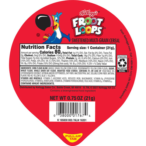 Kelloggs Froot Loops Simple Serve Cereal, 0.75 Ounce -- 96 per case