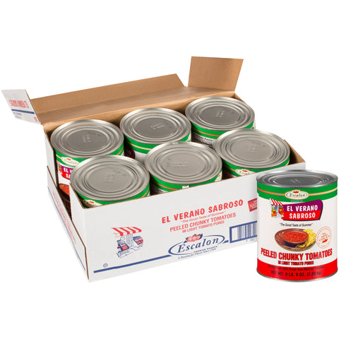 El Verano Sabroso Peeled Chunky Tomato in Light Tomoto Puree, 102 Ounce -- 6 per case.