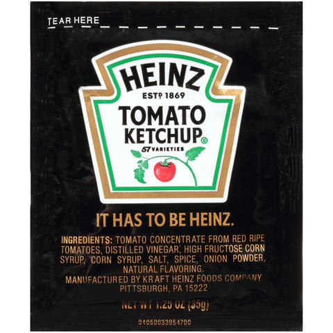 Heinz Ketchup Tomato Single Serve Pouch, 1.25 Ounce -- 100 Case