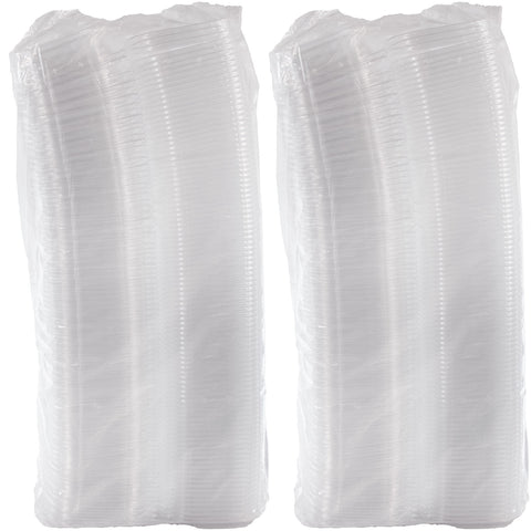 Container Plastic Clear Tamper Resistant W/ Flat Lid 8 Oz
