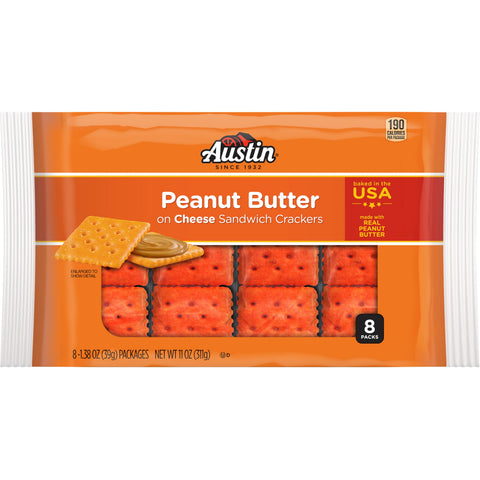 Austin Peanut Butter Cheese Sandwich Cracker, 1.38 Ounce -- 96 per case