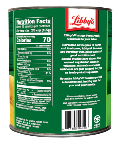 Libbys Whole White Potatoes - no. 10 can, 6 cans per case