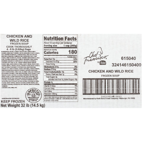 Chef Francisco® SOUP CHICKEN W/ WILD RICE BAG 78001373