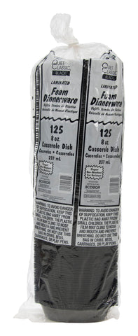 Plate Foam Laminated Black 8 Oz