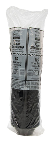 Bowl Foam Laminated Black 10-12 Oz