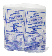 Container Foam Hinged Lid White 3-compartment 10.3x9.5x3.5