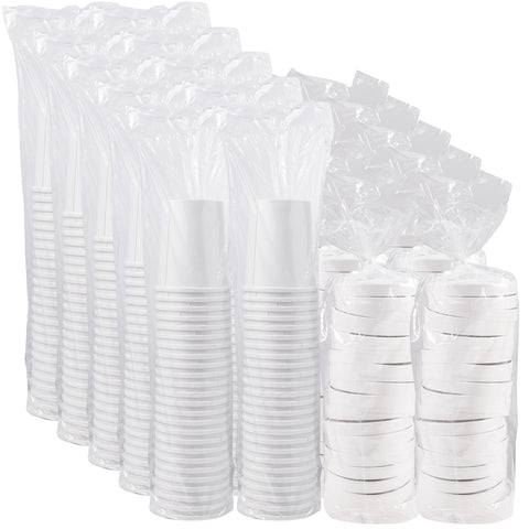 Solo Flexstyle White Double Sided Poly Paper Food Container and Lid, 32 Ounce -- 250 per case