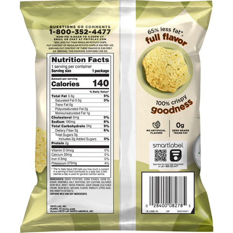 Chip Potato Crisps Sour Cream & Onion Large Single Serve Sensible