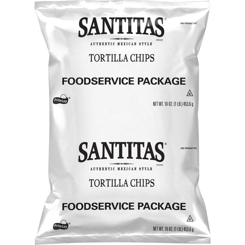 Santitas White Corn Tortilla Chips - Bulk, 1 Pound -- 8 per case.