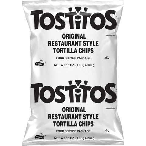 Tostitos Restaurant Style White Corn Tortilla Chips, 16 Ounce -- 4 per case.