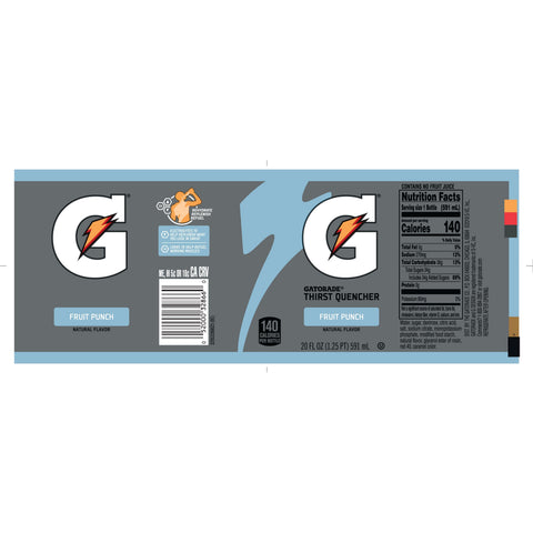 Gatorade DRINK FRUIT PUNCH WIDEMOUTH PLASTIC BOTTLE