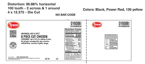 Tyson® CHICKEN 8-PIECE CUT SEASONED 10160880928