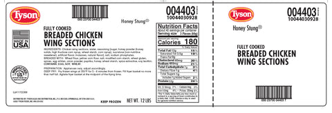Chicken Wing Breaded Honey Stung 1st Joint Fc 4403-0928