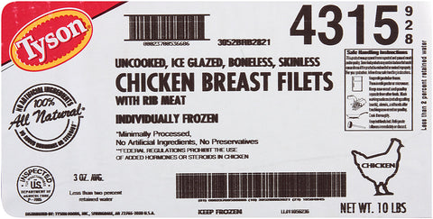 Chicken Breast Boneless Skinless Iqf Rtc 3 Oz 4315-0928