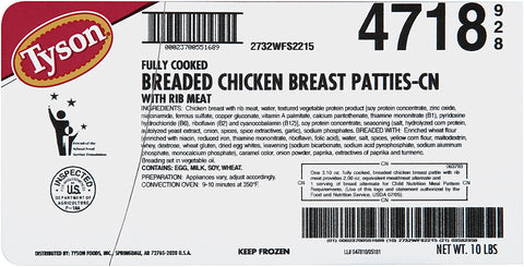 Chicken Patty (w/spc) Breaded Homestyle Pepper Cn 3.1 Oz 4718-0928
