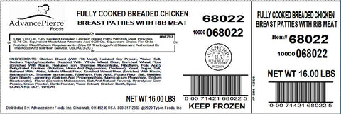 Advancepierre™ CHICKEN PATTY BREADED WHOLE GRAIN COOKED CN 1 OZ 10000068022