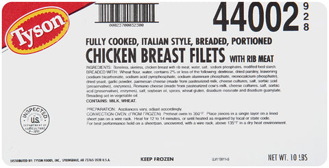 Chicken Breast Fillet Breaded Italian Style Fc 4.5 Oz 44002-0928