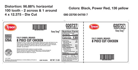 Chicken 8-way Cut Honey Stung® W/ Wings 20727-0928