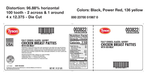 Chicken Pattie Savory Tasty Glaze™ W/ Grill Marks Fc 3.1 Oz 3822-0928