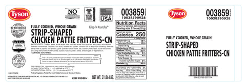 Chicken Tenders Krisp N' Krunchy™ Breaded Whole Grain 1.2 Oz 3859-0928