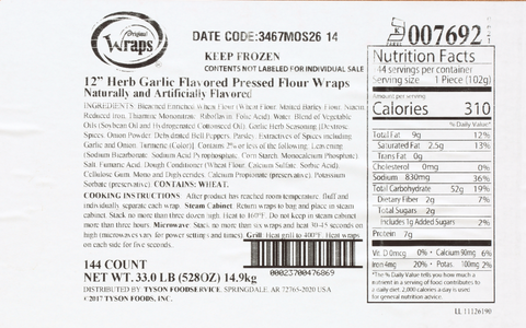 Tortilla Flour Herb Garlic 12