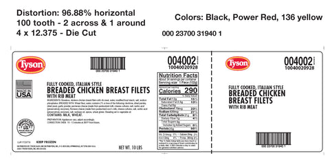 Chicken Breast Fillet Breaded Italian Style Parmesan Fc 4.7 Oz 4002-0928