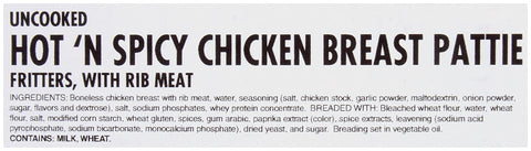 Tyson Red Label Hot N Spicy Breaded Chicken Breast Patty, 5 Pound -- 2 per case.