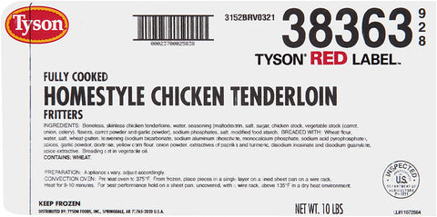 Chicken Tenderloin Breaded Homestyle Select Cut Fc Nae 2 Oz 38363-0928