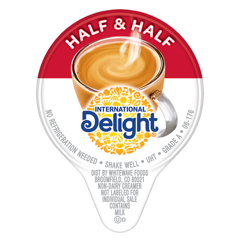 International Delight Coffee House Inspirations Portion Control Half and Half Unflavored Creamer -- 180 per case.