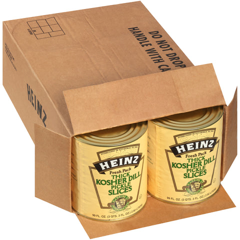 Heinz Pickle Kosher Dill Thick Slice Crinkle Cut, 99 Fluid Ounce -- 6 Case