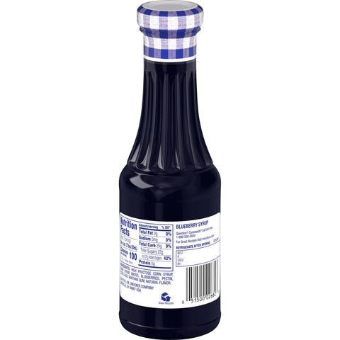 Smuckers Blueberry Syrup, 12 Fluid Ounce -- 6 per case.