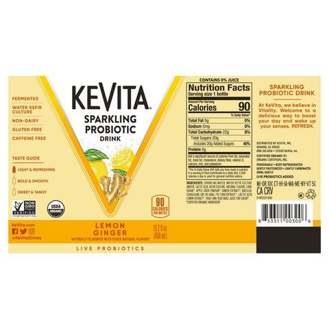 Kevita KEVITA ORG LEMON GINGER  12/15.2Z