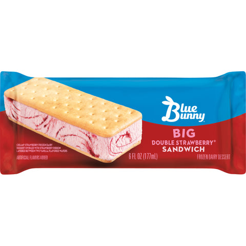 Blue Bunny ICE CREAM SANDWICH BIG DOUBLE STRAWBERRY® 6 OZ