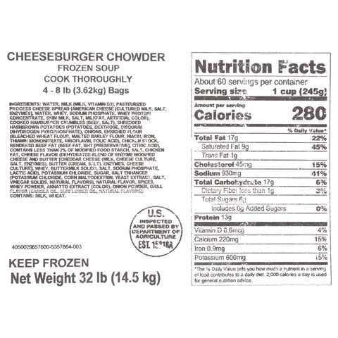 Soup Cheeseburger Chowder Rtu 687040/78001429