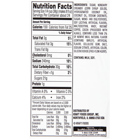 General Foods International Coffees (GFIC) CAPPUCCINO ENGLISH TOFFEE