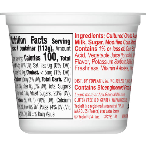 Yoplait Original Strawberry and Strawberry Banana Yogurt, 4 Ounce -- 48 per case.